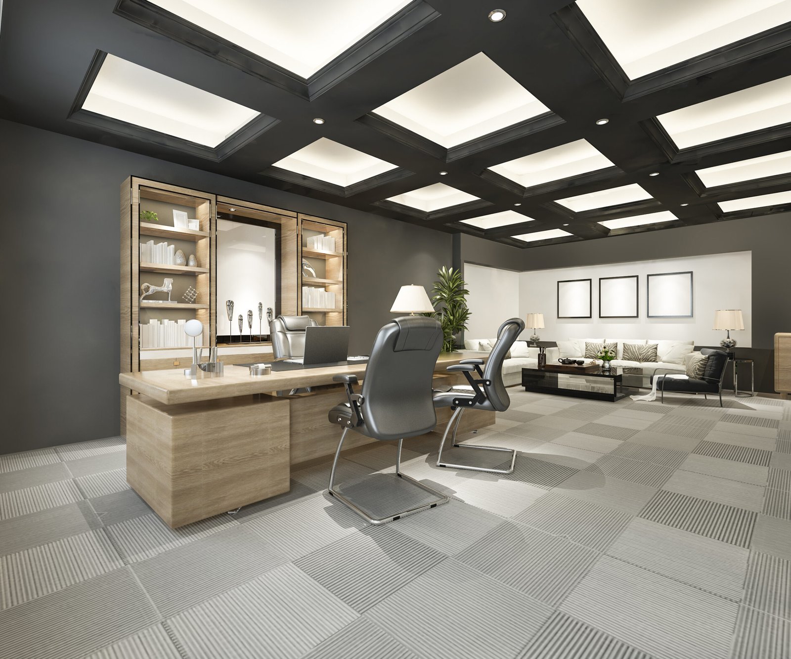3d Rendering Luxury Business Meeting Working Room Executive Office Scaled 